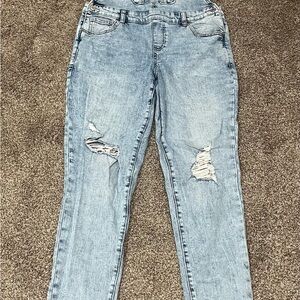 Maurices Blue Denim Overalls Distressed Casual